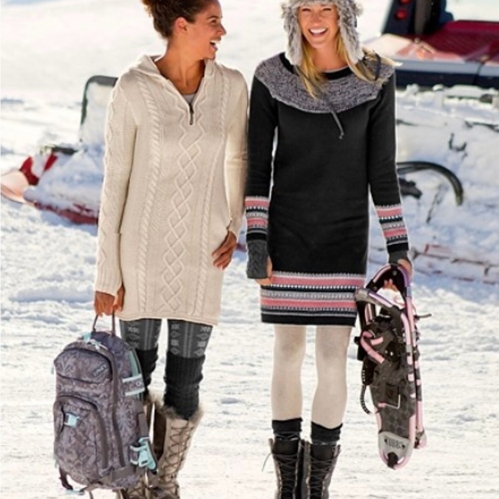 Athleta Blue Fair Isle Sweater Dress